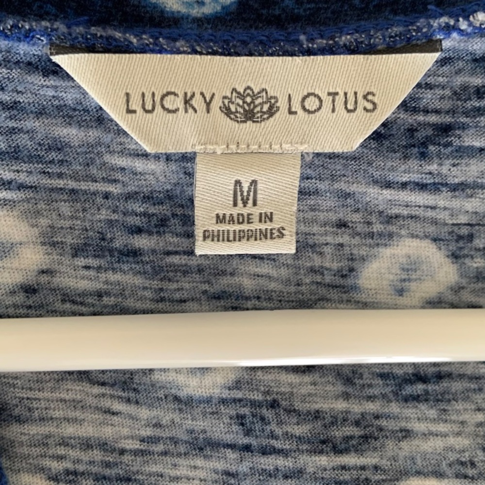 Lucky Lotus Women’s Top Size Medium Cotton/Modal Soft Spring / Summer Wear Blue. - Picture 5 of 17